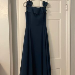 Navy dress. worn once. Size 8, was tailored to shorten. I am 5’2” & wore flats